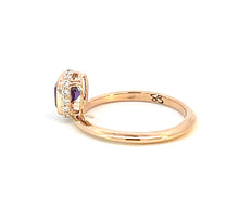 Load image into Gallery viewer, 18k Rose Gold Offset Cushion Cut Amethyst Ring