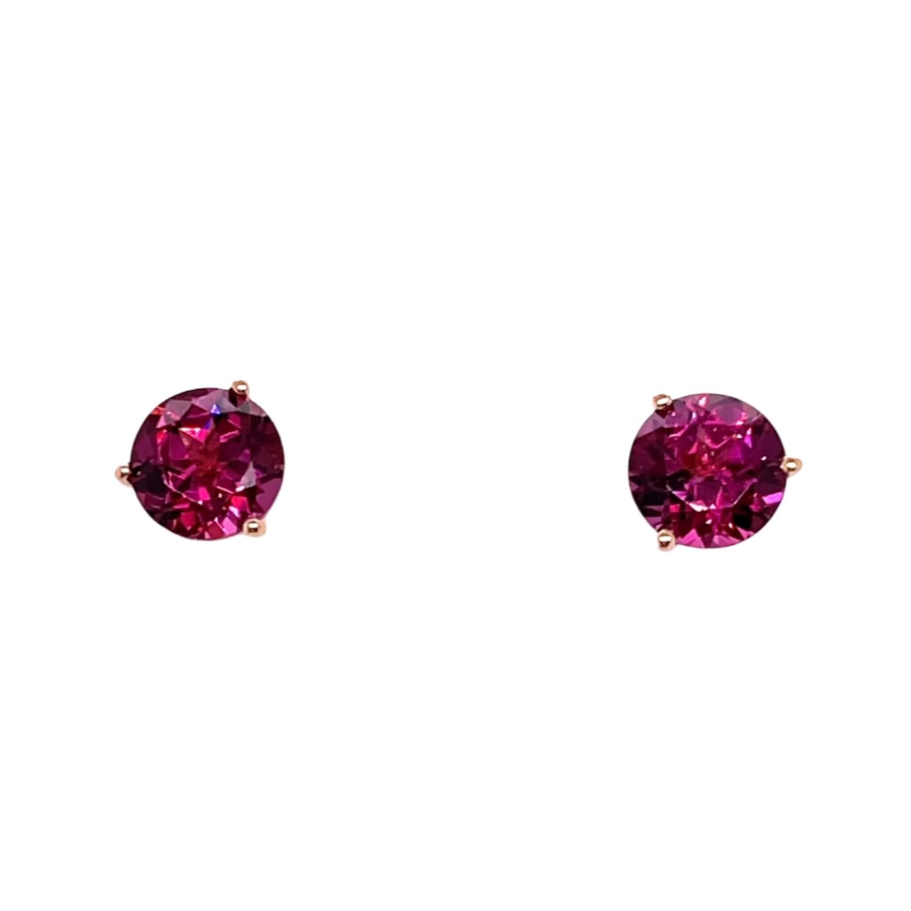 Custom jewelry, rhodolite garnet studs, llyn strong. Greenville, SC