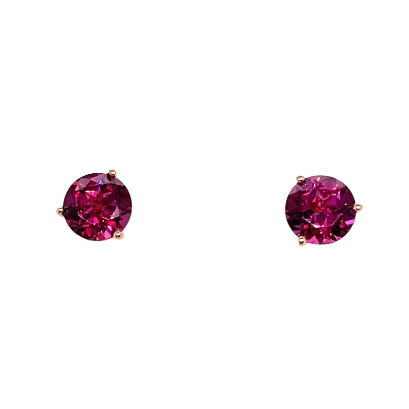 Yellow Gold Rhodolite Garnet Martini Studs