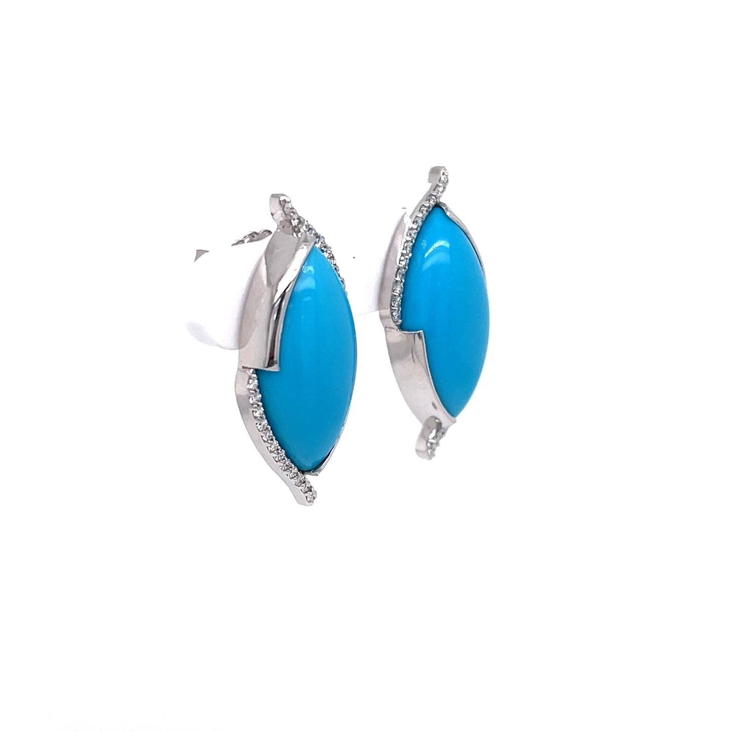 Marquise Turquoise and Diamond Earrings