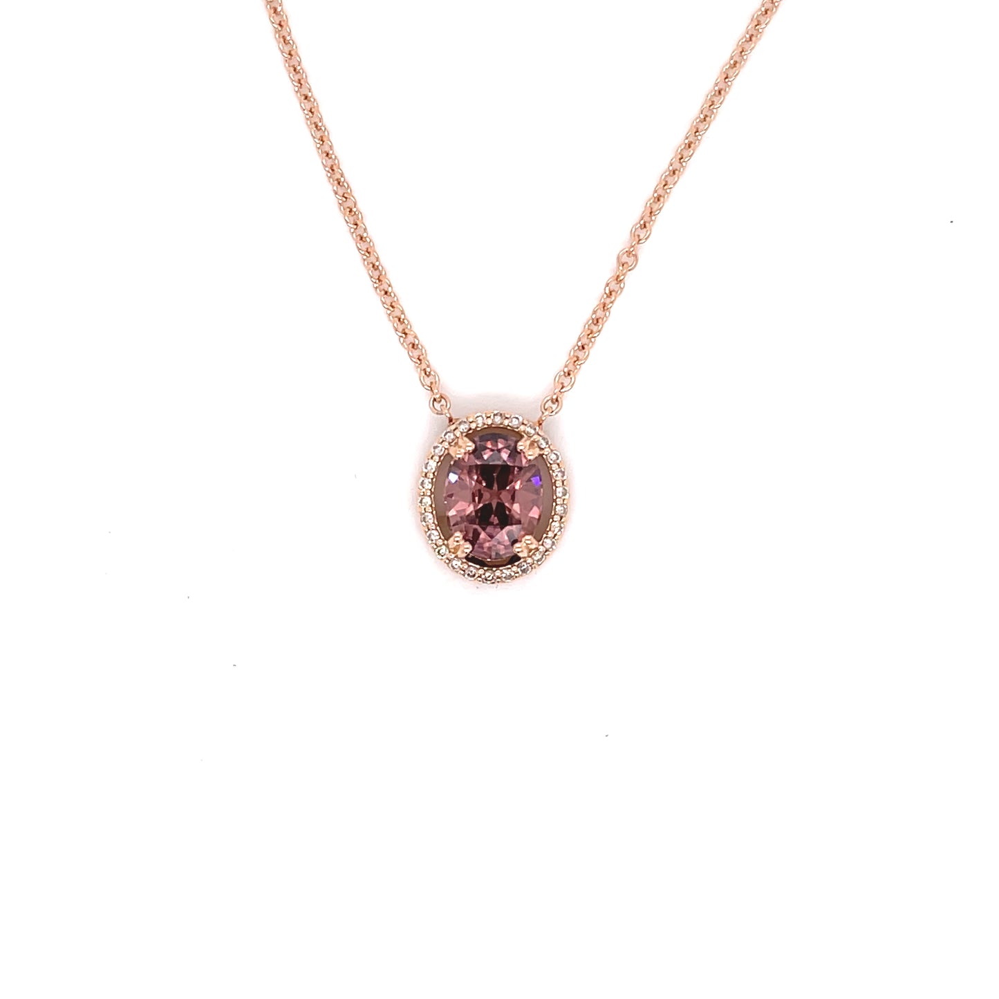 Rose Gold Rose Zircon Pendant