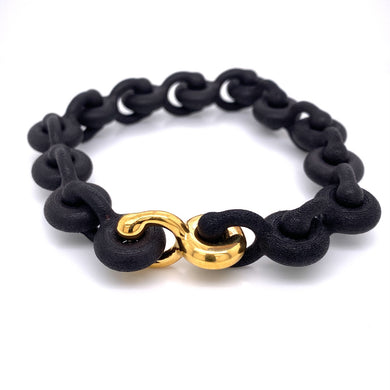 Laser Sintered Nylon and Yellow Gold Plated Bracelet