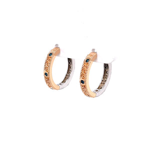 18k White and Rose Gold Strong Pair Hoops