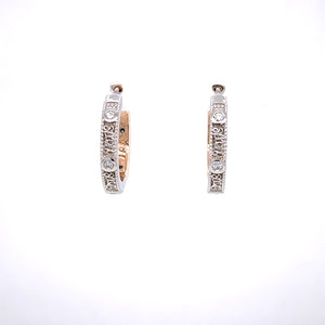 18k White and Rose Gold Strong Pair Hoops