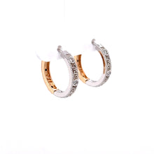 Load image into Gallery viewer, 18k White and Rose Gold Strong Pair Hoops