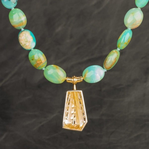 custom jewelry, gold, quartz, opal, necklace, llyn strong, greenville, south carolina