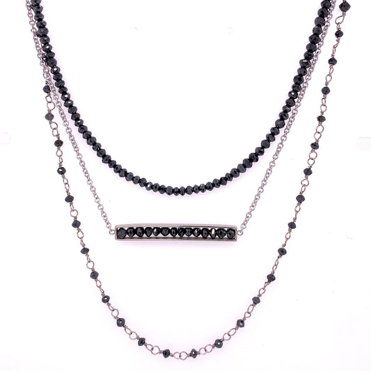 Custom Jewelry, black diamond triple necklace, Sydney Strong, Greenville, South Carolina