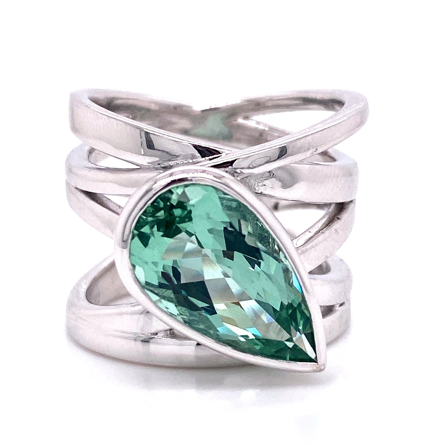 Custom Jewelry, Green Beryl Wrap Ring, llyn strong, Greenville, South Carolina