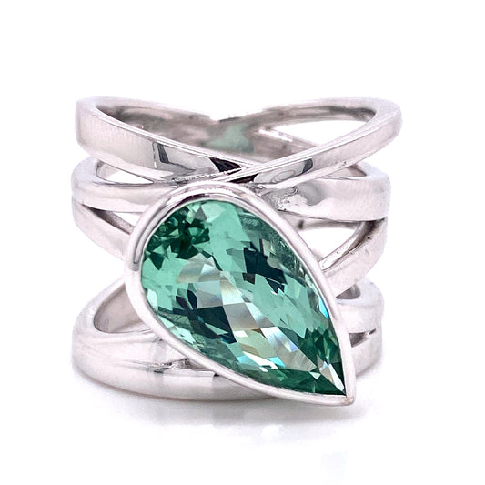 Custom Jewelry, Green Beryl Wrap Ring, llyn strong, Greenville, South Carolina