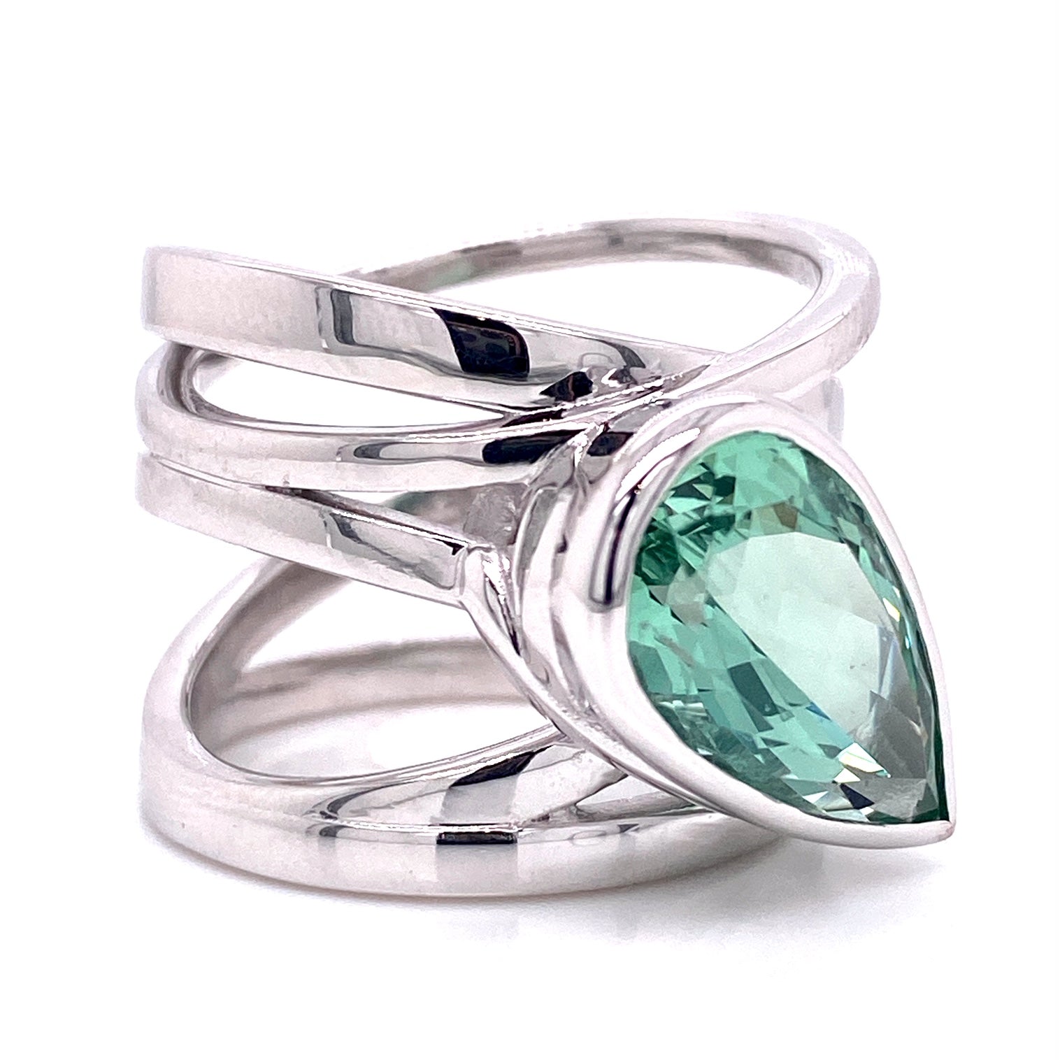 Custom Jewelry, Green Beryl Wrap Ring, llyn strong, Greenville, South Carolina