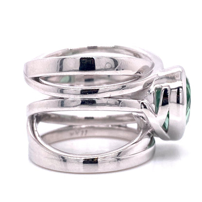 Custom Jewelry, Green Beryl Wrap Ring, llyn strong, Greenville, South Carolina