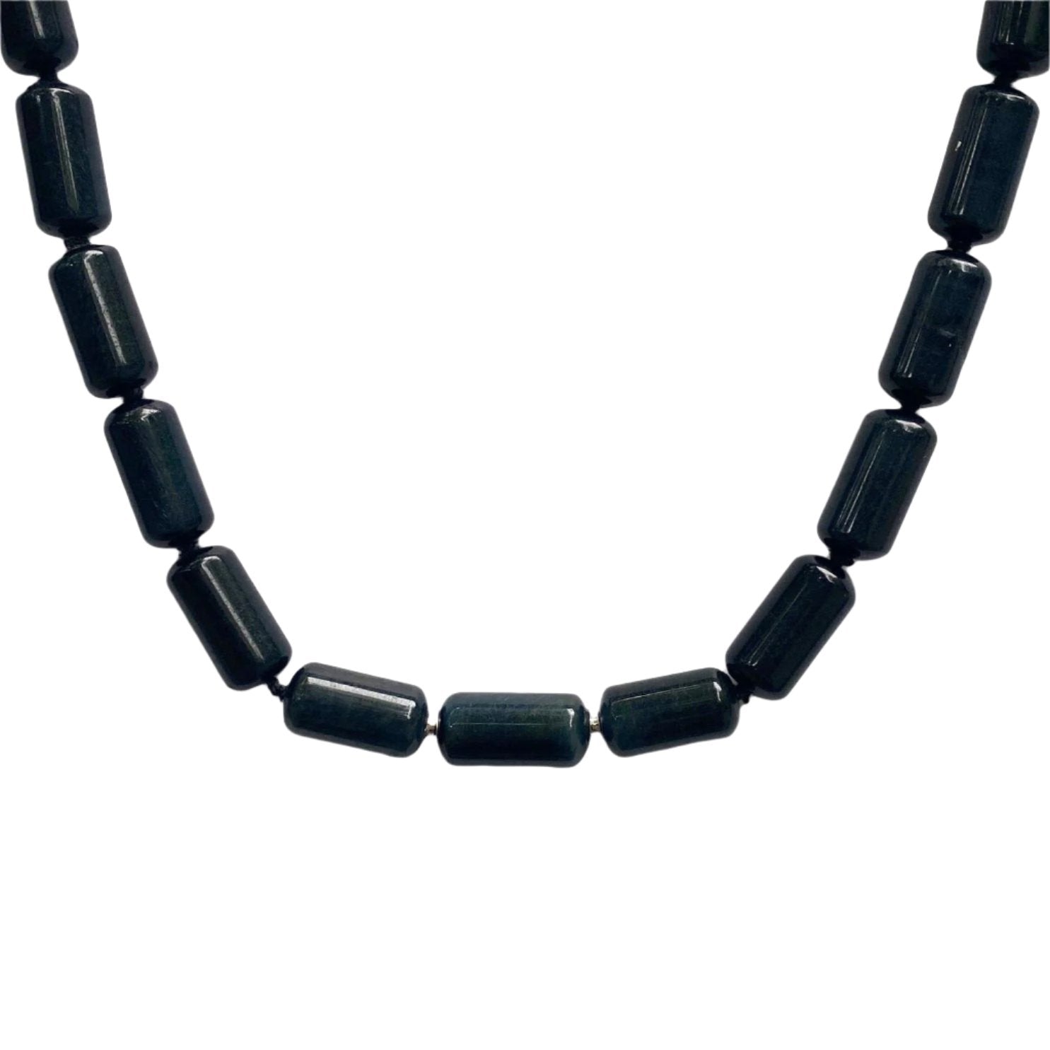 custom jewelry, stainless steel, obsidian, necklace, llyn strong, greenville, south carolina