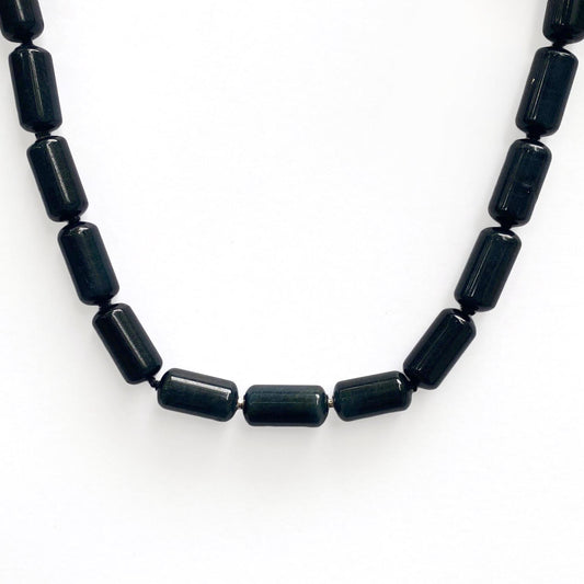 custom jewelry, stainless steel, obsidian, necklace, llyn strong, greenville, south carolina