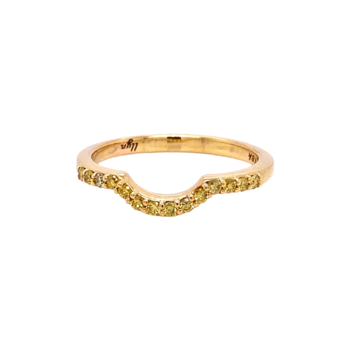 Custom Jewelry, Yellow Diamond Contoured Wedding Band, llyn strong, Greenville - South Carolina