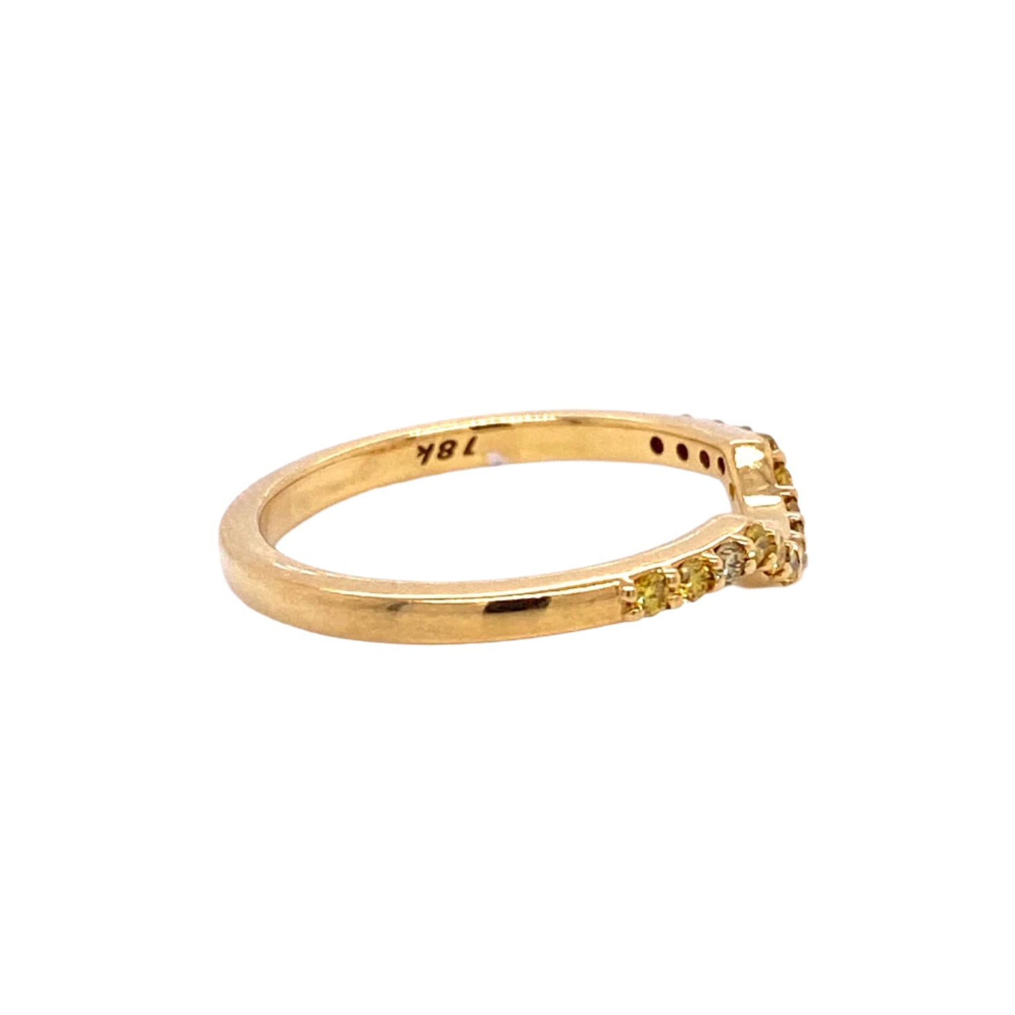 Custom Jewelry, Yellow Diamond Contoured Wedding Band, llyn strong, Greenville - South Carolina
