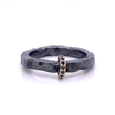 custom jewelry, oxidized sterling silver, black diamonds, 18k white gold, llyn strong, Greenville, South Carolina