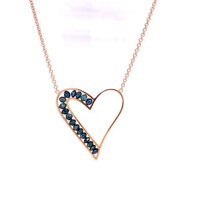 Custom Jewelry, blue diamond heart necklace, Sydney Strong, Greenville, South Carolina