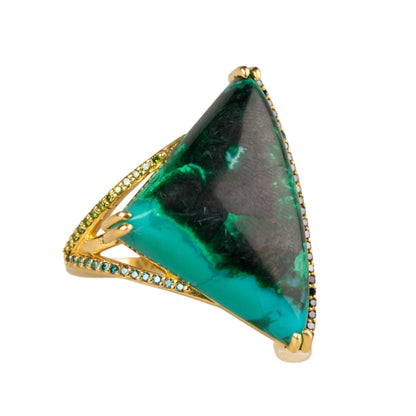 Custom jewelry, Chrysocolla malachite ring, Syndey Strong, Greenville, South Carolina