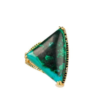 Custom jewelry, Chrysocolla malachite ring, Syndey Strong, Greenville, South Carolina