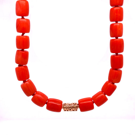 custom jewelry, gold, coral, necklace, necklace, llyn strong, greenville, south carolina