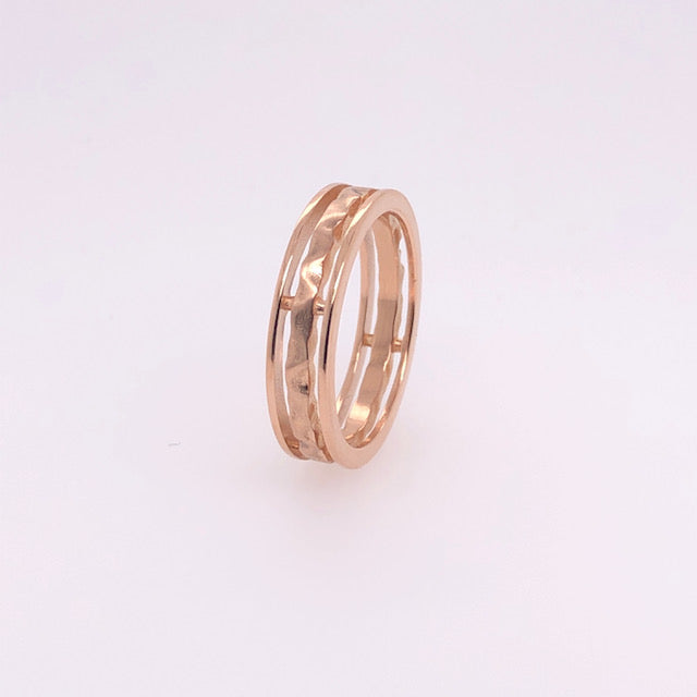 Custom Jewelry, Rose gold hammered band, Sydney Strong, Greenville, South Carolina