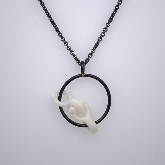 Custom Jewelry, white nylon link necklace, Erin Stuart, Greenville, South Carolina