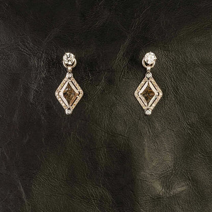 Custom Jewelry, Kite shape diamond jackets, diamond studs, llyn strong, Greenville, South Carolina