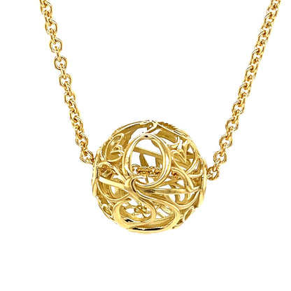18k Yellow Gold 25mm Greenville Sphere on a 14k Yellow Gold Chain