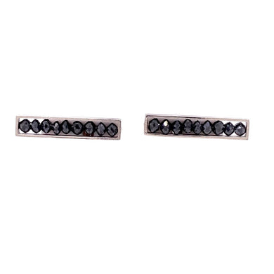 Custom Jewelry, black diamond medium bar studs, Sydney Strong, Greenville, South Carolina