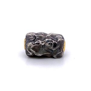 Custom jewelry, oxidized sterling silver and 18k yellow gold nugget clasp, llyn strong, Greenville, SC