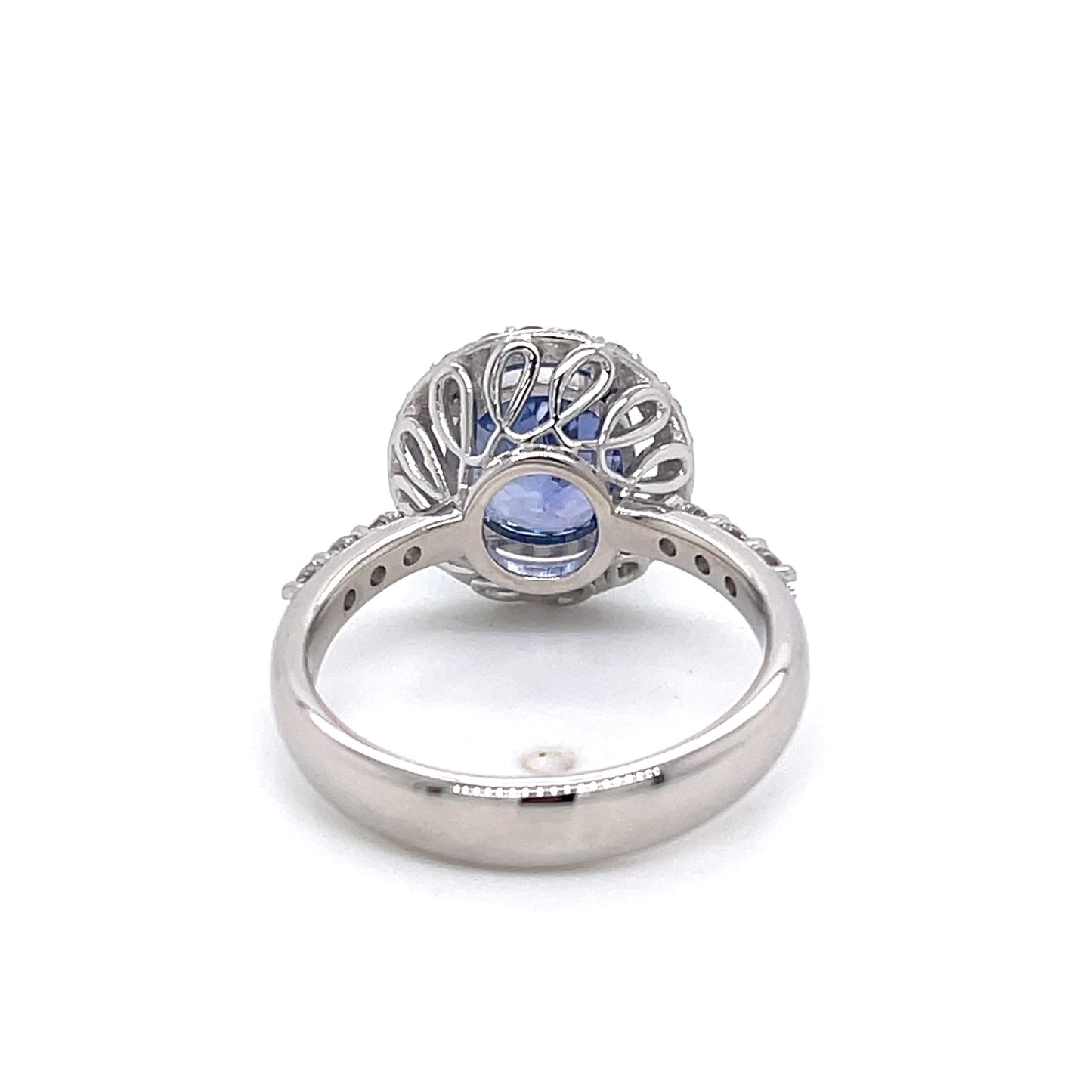 Pastel Blue Sapphire Halo Ring