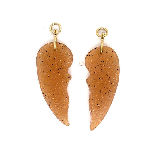 Peach Druzy Wing Jackets with 18k Yellow Gold
