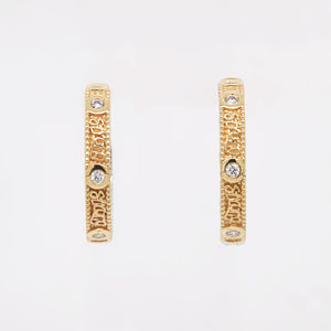 Strong Pair 18k White and Yellow Gold Hoops