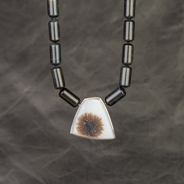 custom jewelry, stainless steel, obsidian, necklace, llyn strong, greenville, south carolina